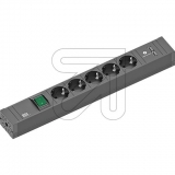 Bachmann<br>CONNECT LINE socket strip black 420.0021 5x Schuko with switch, 1x USB charger<br>Article-No: 047030