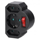 EGB<br>Kombi-Adapter 2+1 mit Schalter schwarz<br>Artikel-Nr: 061515