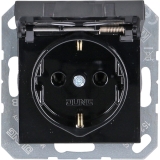JUNG<br>combination socket with hinged cover, graphite black matt A 1520 BFKL SWM<br>Article-No: 097415
