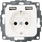 2USB<br>Schuko socket 2USB inCharge PRO SI pure white VDE, 32mm<br>Article-No: 101625