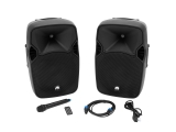 OMNITRONIC<br>XFM-212AP Active 2-Way Speaker Set with Wireless Microphone<br>Article-No: 11038759