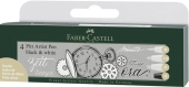 Faber Castell<br>Pitt Artist Pen 4er-Etui Black and White 167151<br>Artikel-Nr: 4005401671510