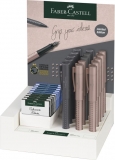 Faber Castell<br>Grip fountain pen, display of 15 anthracite/rose copper<br>-Price for 15 pcs.<br>Article-No: 4005401409519