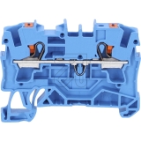 WAGO<br>2-wire feed-through terminal block with push button 4 mm² blue 2204-1204<br>Article-No: 163225