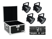 EUROLITE<br>Set 4x LED PAR-56 QCL sw + Case + Controller