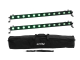 EUROLITE<br>Set 2x LED BAR-12 QCL RGB+UV Leiste + Soft-Bag
