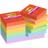 POST-IT<br>Haftnotizblock Super Sticky Notes Playful Collection, 47,6x47,6mm, 12x90 Blatt, sortiert 622-12SS-PLAY<br>Artikel-Nr: 4064035065713