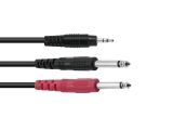 OMNITRONIC<br>Adaptercable 3.5 Jack/2xJack ECO 1,5m bk<br>Article-No: 30225234