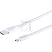 S-Conn<br>USB cable, USB 3.0 A to USB 3.1 type C, white, 3m 13-31046