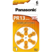 Panasonic<br>Box of 6 hearing aid batteries A-PRO13 1 piece = 1 pack<br>-Price for 6 pcs.<br>Article-No: 376630