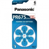 Panasonic<br>6-er Box Hörgeräte-Batterie A-PRO675 1 Stück = 1 Packung<br>-Preis für 6 Stück<br>Artikel-Nr: 376645