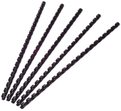 Q-Connect<br>Spiral binding combs 8mm 21R black<br>-Price for 100 pcs.<br>Article-No: 5705831240186