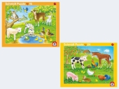Schmidt Puzzle<br>2 Rahmenpuzzle 16/24T Tiere/Tierkinder 56789<br>Artikel-Nr: 4001504567897