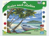 Mammut<br>Malen nach Zahlen Palmenstrand 40x30cm 10 Farben Pinsel 8+<br>Artikel-Nr: 4029059113666