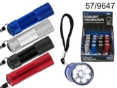 Out of the Blue<br>Taschenlampe Metall mit 9 LED circa 8,5cm 57-9647<br>Artikel-Nr: 4029811361953