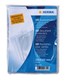 Herma<br>Plug case 10pcs transparent 110x155mm<br>-Price for 10 pcs.<br>Article-No: 4008705013321