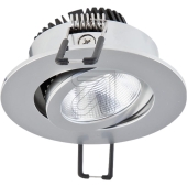 EVN<br>LED recessed spotlight Ra>90, 6W 4000K, matt chrome 230V, beam angle 38°, swiveling, dimmable, PC20N61540<br>Article-No: 623985