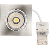 nobilé AG<br>LED recessed spotlight, square, 8W 3000K, nickel brushed 230V, beam angle 38°, swiveling, dimming, 1868050923<br>Article-No: 645465