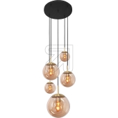 steinhauer<br>Pendelleuchte Bollique amber/messing/schw. 2730ME<br>Artikel-Nr: 649195