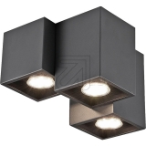 TRIO<br>Ceiling light Fernando black 3-flames 604900332<br>Article-No: 658260