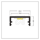 EGBAlu-Anbauprofil-Set B14,4xH6,6mm, L2000mm für Stripes max. B12mm, Slide/Click-Abdeckung opalArtikel-Nr: 688015