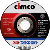 cimco<br>Corundum cutting disc steel 115<br>Article-No: 752325