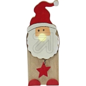 hellum<br>LED Holz-Weihnachtsmann 17cm 524673<br>Artikel-Nr: 820150