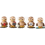 Drechslerei Kuhnert<br>Owl children set of 5 for standing 374-1<br>Article-No: 822040