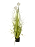 EUROPALMS<br>Alliumgras, Kunstpflanze, weiß, 120 cm