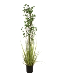 EUROPALMS<br>Immergrünstrauch mit Gras, Kunstpflanze, 182 cm