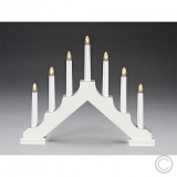 Konstsmide<br>LED wooden chandelier battery operated 7 flames 38x28cm matt white 2322-205<br>Article-No: 831700