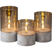 Konstsmide<br>LED Kerzen 3er-Set smokey brown 1819-600<br>Artikel-Nr: 832315