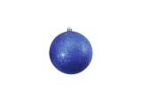 EUROPALMS<br>Deco Ball 10cm, blue, glitter 4x
