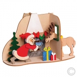 Drechslerei Kuhnert<br>Handicraft set Santa Claus with elk smokehouse 18x10x11cm 10190<br>Article-No: 838340