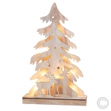 SAICO<br>LED wooden candlestick tree 10 flames warm white 24x6x38cm CLE07-2804<br>Article-No: 839255
