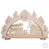 SAICO<br>Wooden candle arch Fire Department with 7 LED top candles 3V/0.08W E10 LB19091<br>Article-No: 839560