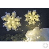 Riffelmacher<br>LED fleece snowflake battery operation 20 LEDs 40x40cm white 68303<br>Article-No: 843990