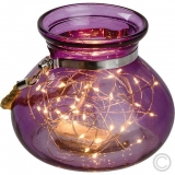 LUXA<br>Decorative glass 40 ww LED purple 39537 40 LEDs Ø 15x12.5cm purple<br>Article-No: 848660