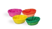 Riffelmacher + Weinberger<br>Easter basket oval 02776 with fabric inlay dots 02776<br>Article-No: 4004942027763