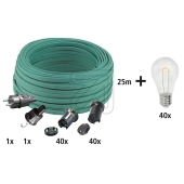 EGB<br>Illuketten SET 25m mit 40xFilament Lampe E27 2700K<br>Artikel-Nr: 991415