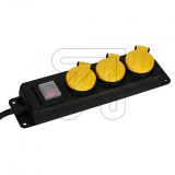 eltric<br>3-fach Tischdose m.Klappdeckeln IP44 GNPBK03 schwarz/gelb, mit Schalter<br>Artikel-Nr: 047770