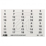 ABB<br>Kennzeichnungs-Schilder BS 1/20 mit Beschriftung 1-20 (2x) GHS2001946R0004<br>Artikel-Nr: 180815