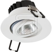 EVN<br>LED recessed spotlight PC Ra> 90 IP65 Ø 83 T45 AØ 68mm swiveling 20° 6W 683lm 4000K white powder-coated. PC650N60140<br>Article-No: 650190