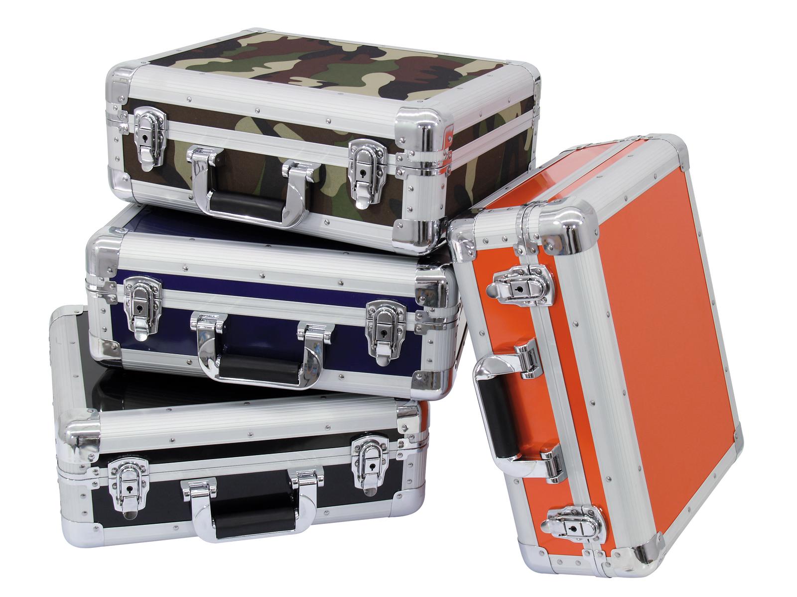 eleganter Flightcase-Koffer CD Case TOP ALU Digital-Booking SCHWARZ 