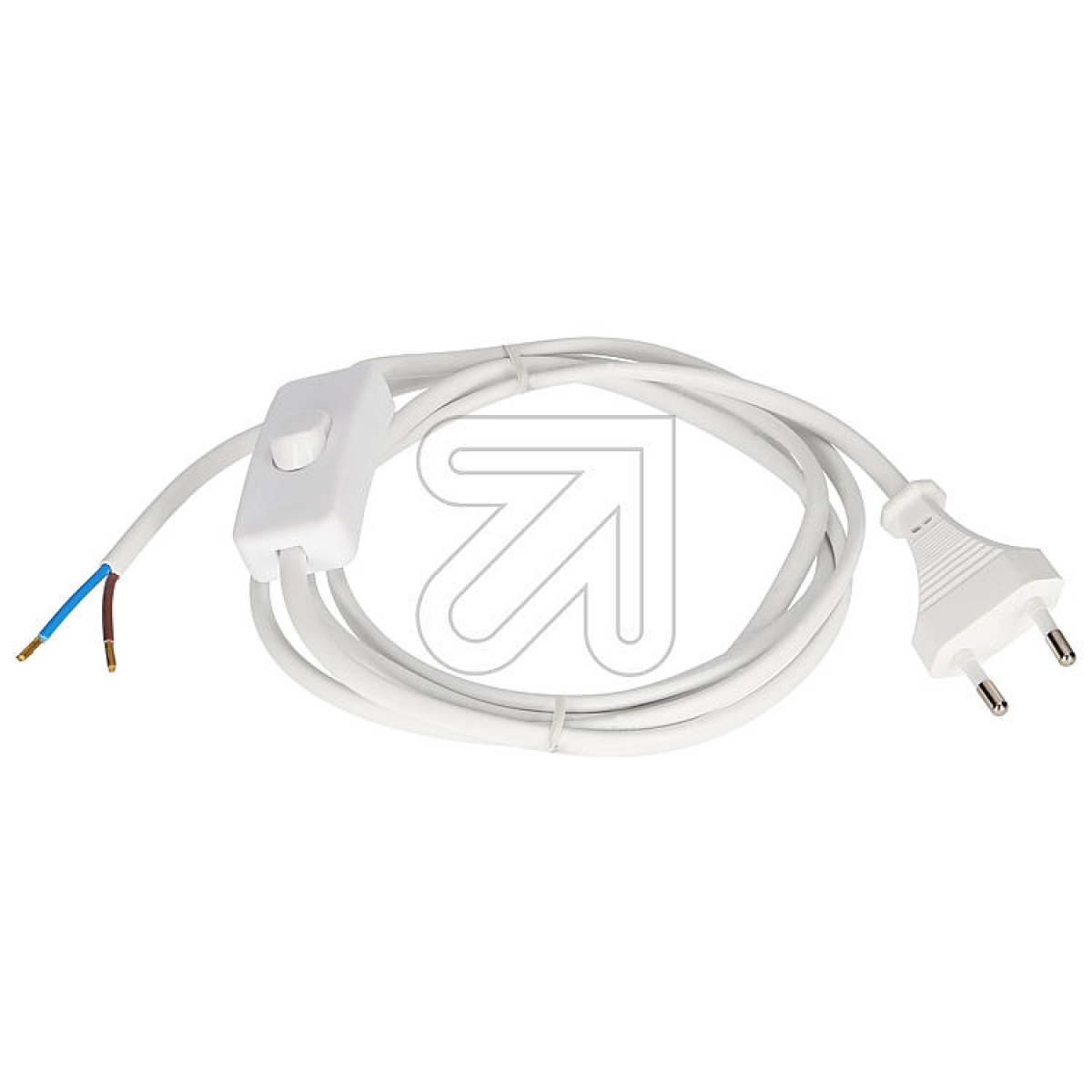 MPFEuro connection cable, H03 VVH2-F, 2 x 0.75², 2 m, with switch white (Replacement item for 022910)-Price for 5 pcs.Article-No: 431807PFL