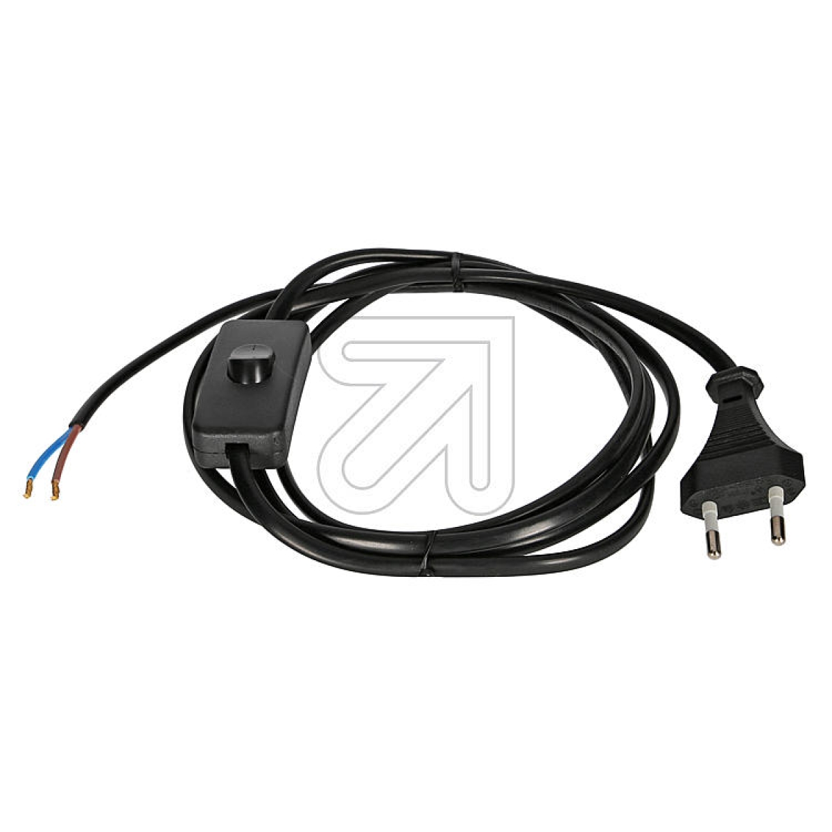 EGBEuro connection cable with switch, black, 1.8m-Price for 5 pcs.Article-No: 022920