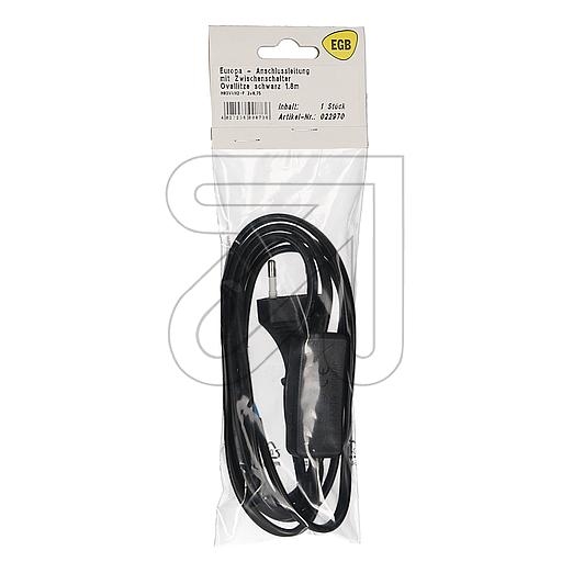EGBSB Euro connection cable with switch, black, 1.8mArticle-No: 022970