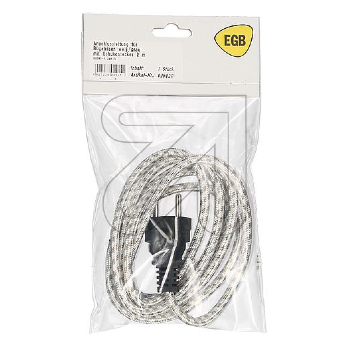 EGBSB iron connection cable 2.0m white/grey H03RT-F 3x0.75mm²Article-No: 025020
