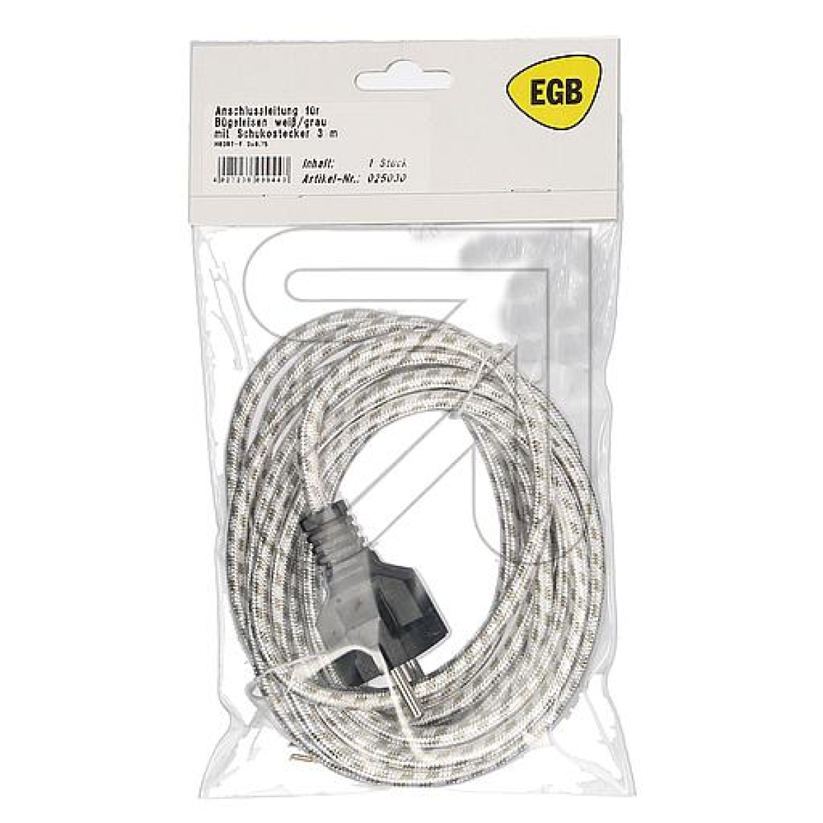 EGBSB iron connection cable 3.0m white/grey H03RT-F3x0.75mm²Article-No: 025030