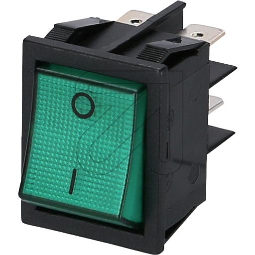 inter BärOff switch, 2-pole, illuminated, black, rocker color greenArticle-No: 057475